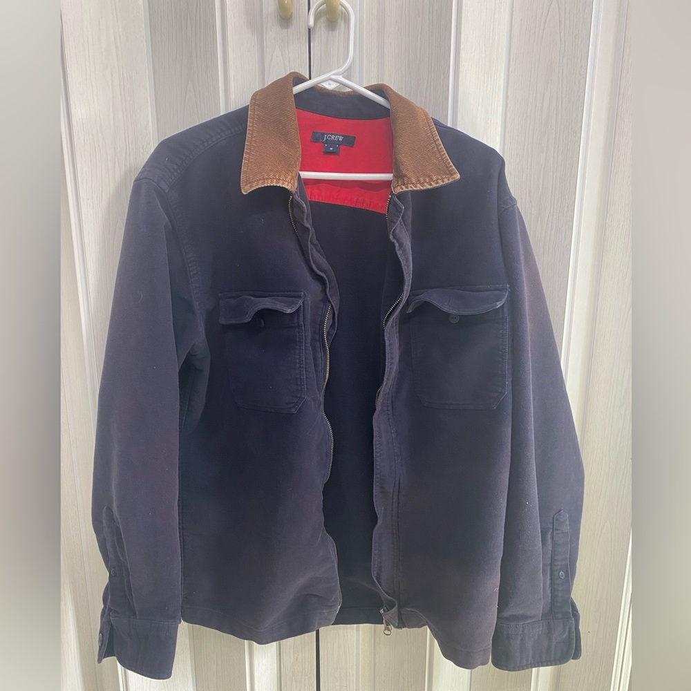 J. Crew Navy Blue Corduroy collar work jacket Size Men’s Medium